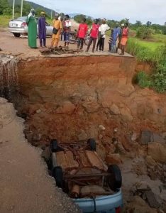 “Save Our Souls”: Suntai–Bali Road on Brink of Collapse at Zagah, Residents Cry for Urgent Intervention