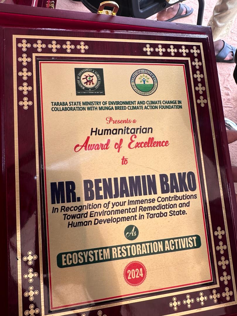 Bako Bags Environmental Excellence Award for Greening Taraba